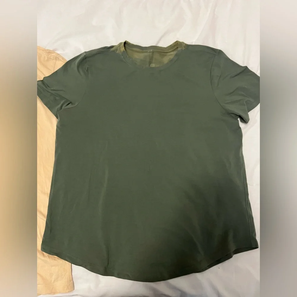 2 Flawed Lululemon T-Shirts Love Shirt All Yours Shirt Logo Green Yellow